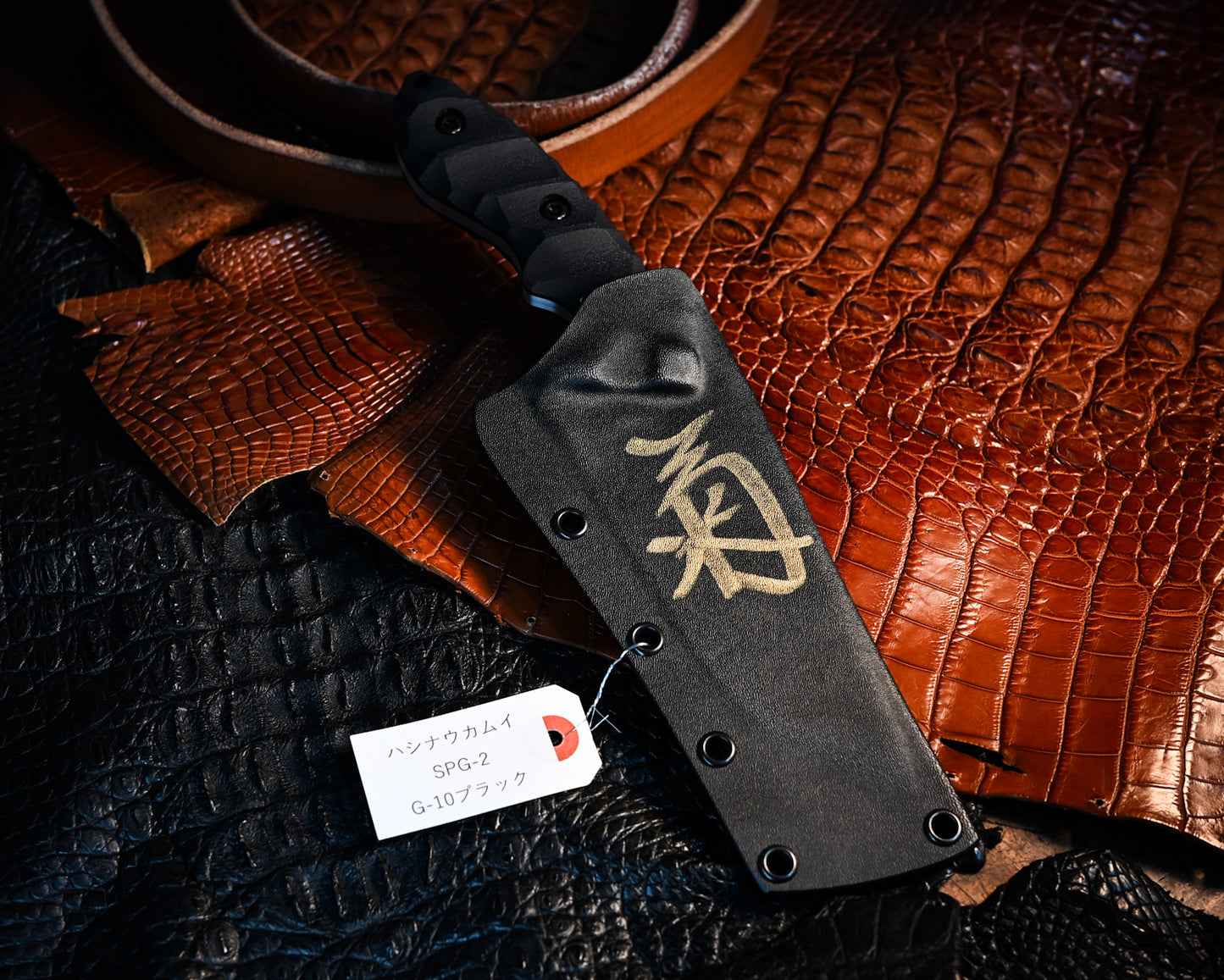 Hashinaukamui | SPG-2 Laminated Steel Outdoor Fixed Blade | G-10 Black Handle Kiku Knives by Kiku Matsuda