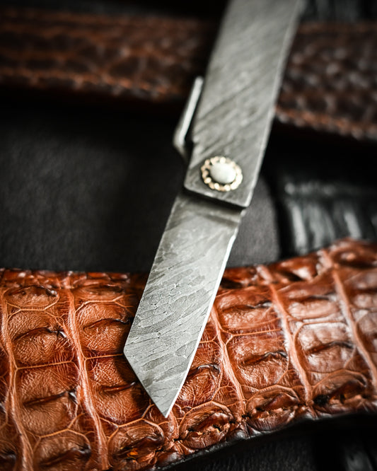 Masayuki Tashiro S7110 Forged Dragon Scale Damascus Higonokami EDC Custom Folding Knife