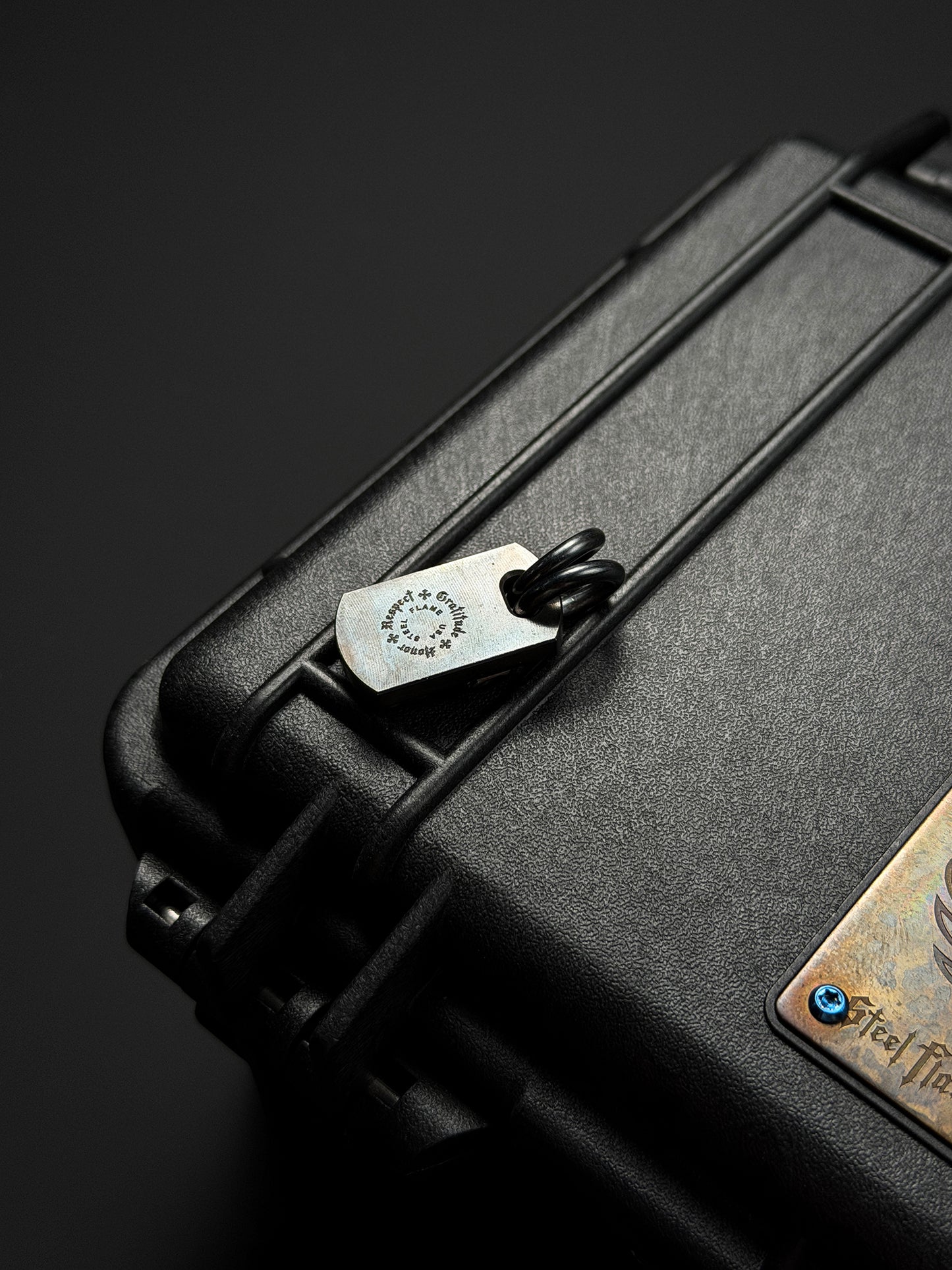 Steel Flame POS Warrior Bronze 4-Skull TAG Pendant