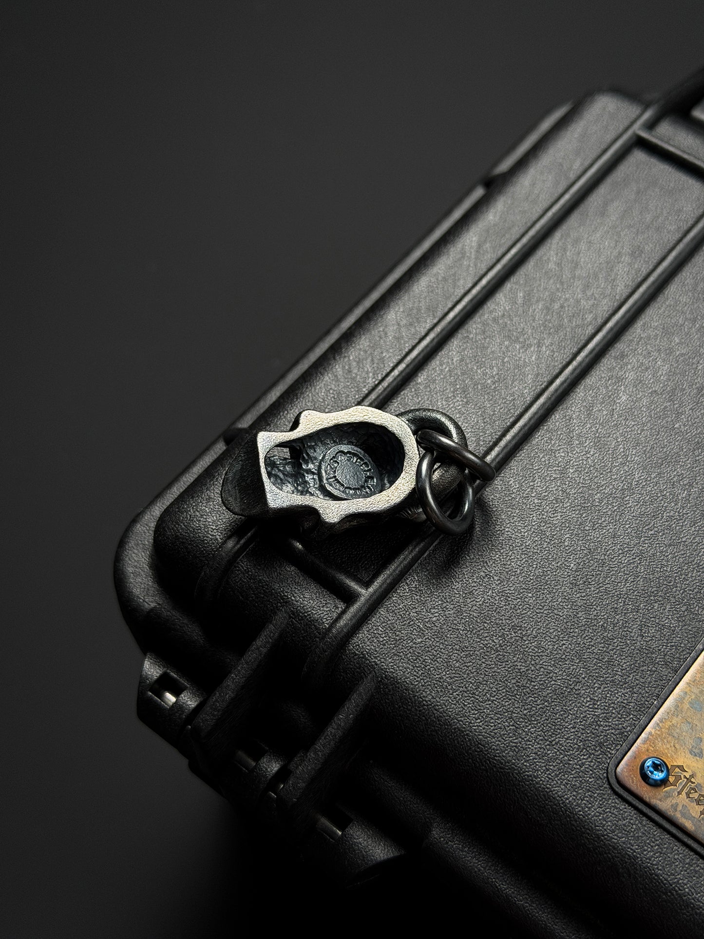 Steel Flame Dark Vampire Skull Pendant — 925 Sterling Silver Vintage Blackened Finish EDC Dark Aesthetic Amulet