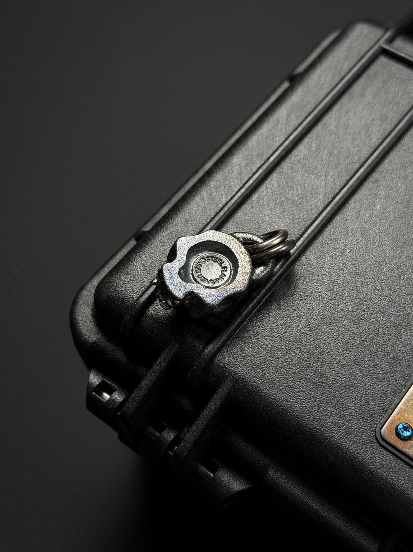 Steel Flame Warrior Skull Pendant — 925 Sterling Silver Vintage Oxidized Finish EDC Power Amulet