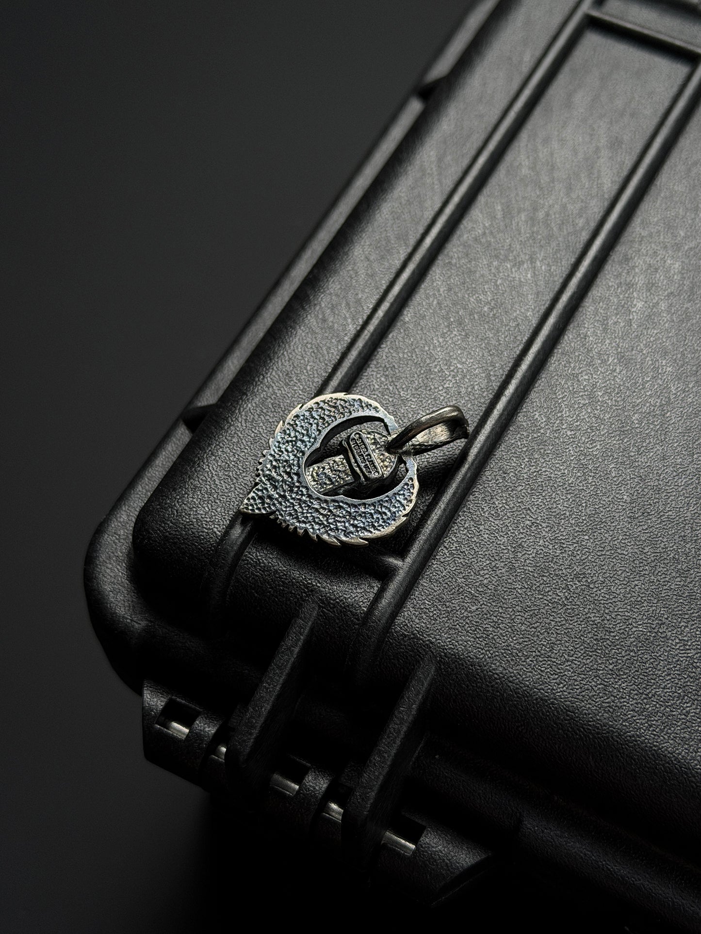 Steel Flame Guardian Wing Dark Skull Pendant – Small | 925 Sterling Silver Body × Silver Dark Skull | Compact, Bold & Daily-Wear Friendly