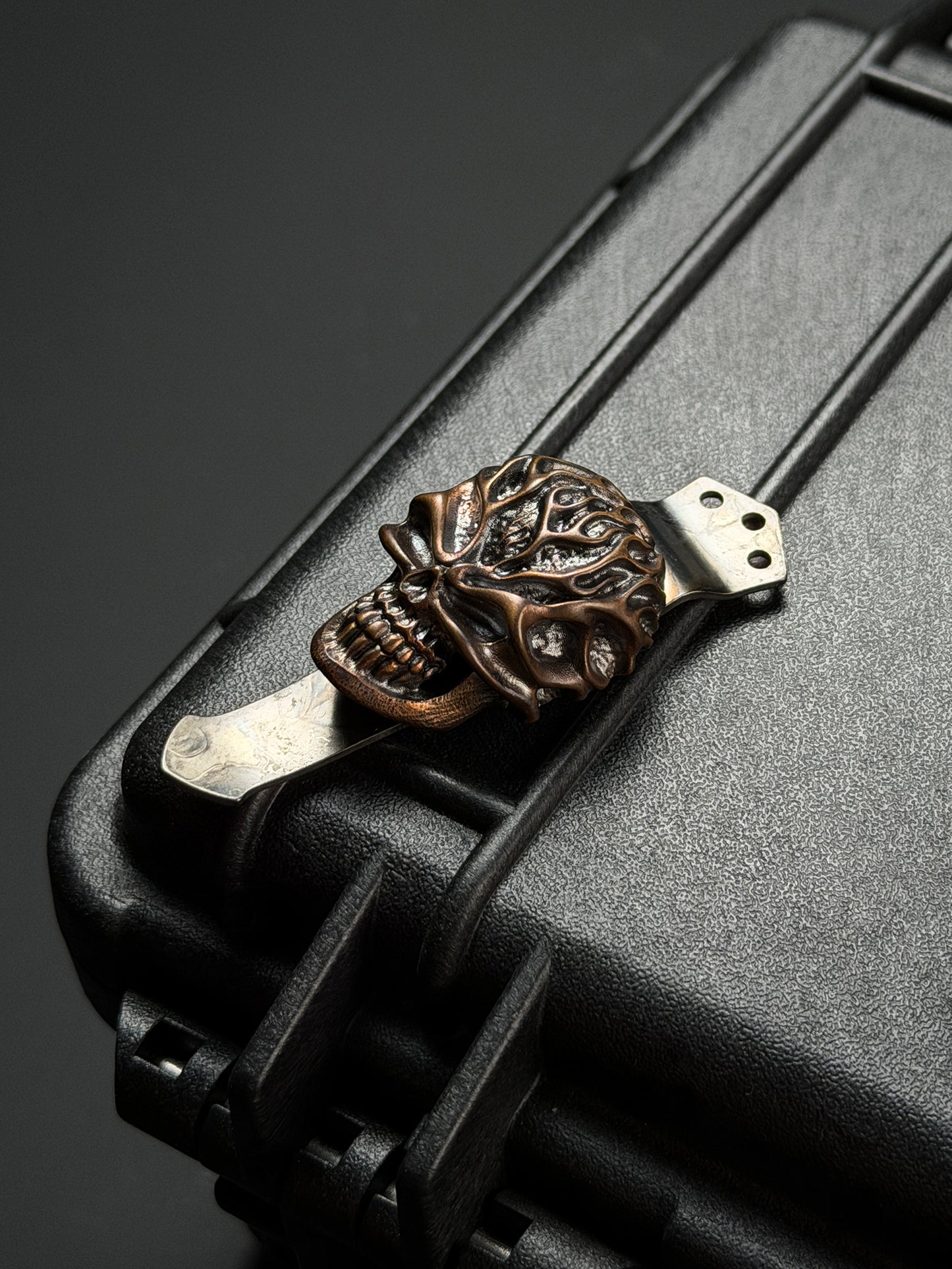 Steel Flame レア XL リーパー 収穫者 スカル レッドカッパー 3ホールポケットクリップ