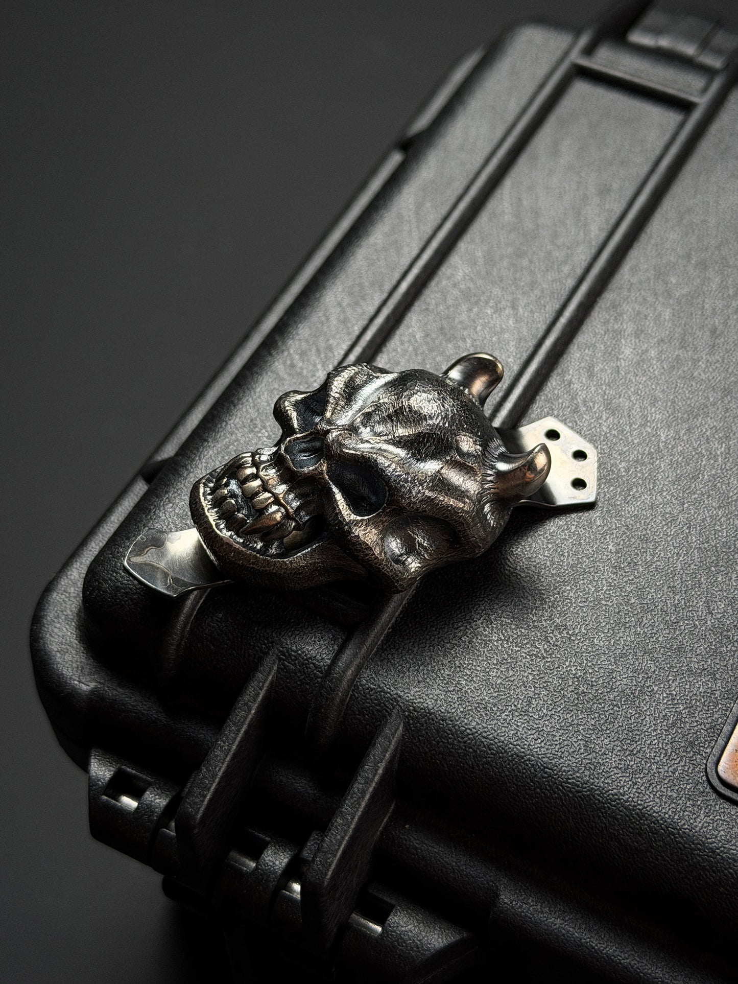 Steel Flame XXXL 般若スカル シルバー 3ホールポケットクリップ