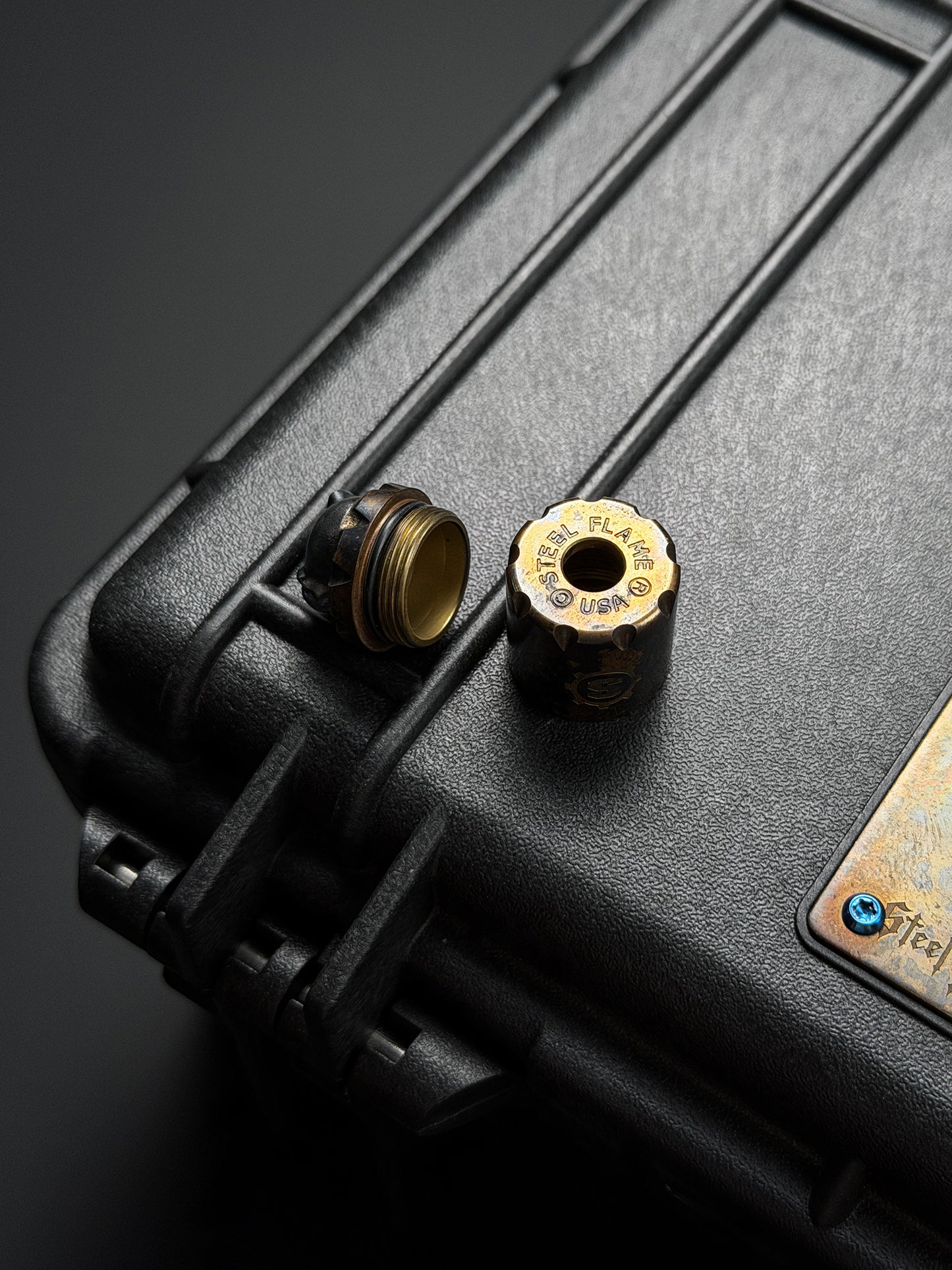 Steel Flame x Starlingear Bronze Trickster Skull EDC Bead – Sterling Silver Inlay