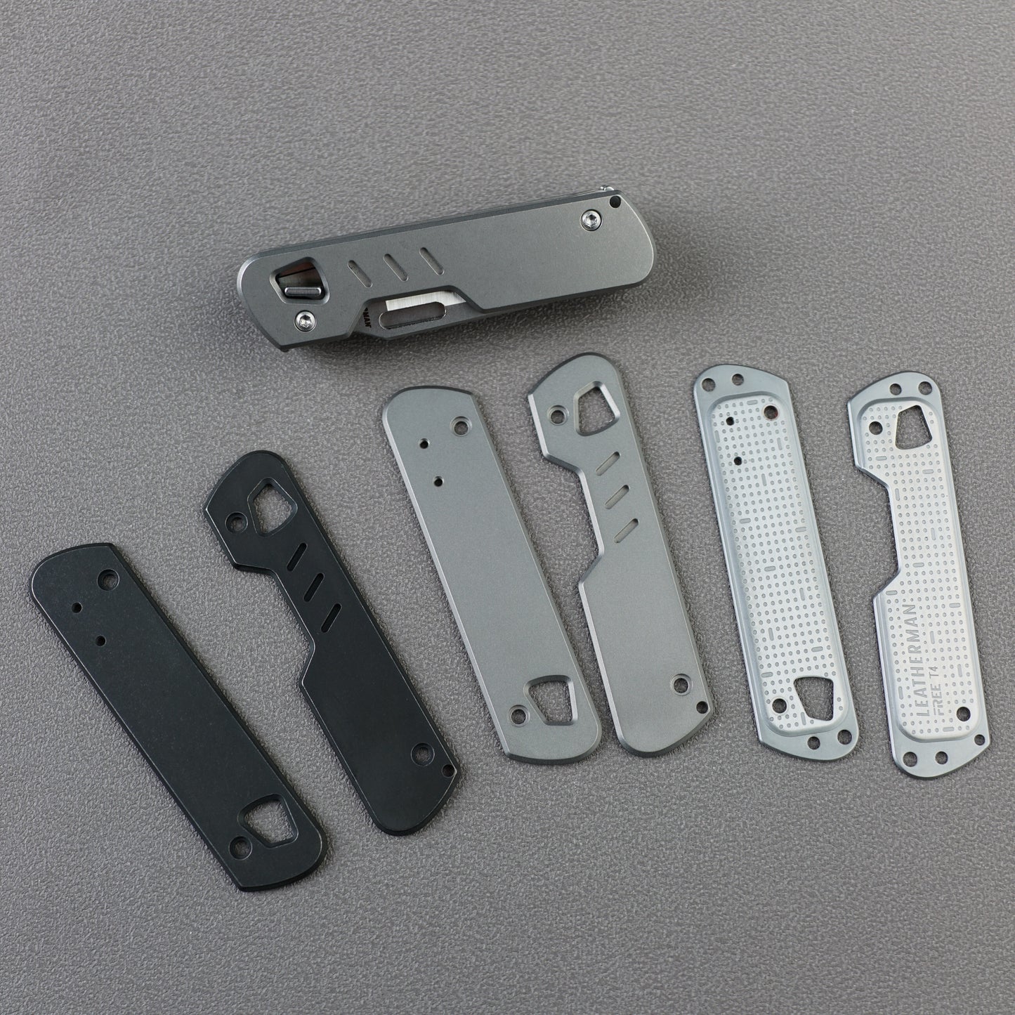 TC4 Titanium Handle Scale Set Compatible with T4, Sandblasted, for DIY Replacement