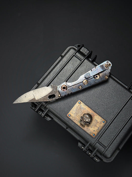 Lava-Carved One-Off | Strider Knives Mike Signed SNG w/ Frag Pattern Titanium Handle