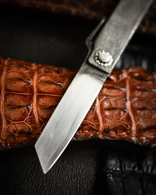 Japan Made Masayuki Tashiro S708 One-Off Aogami Fat-Mamori EDC Custom Folding Knife