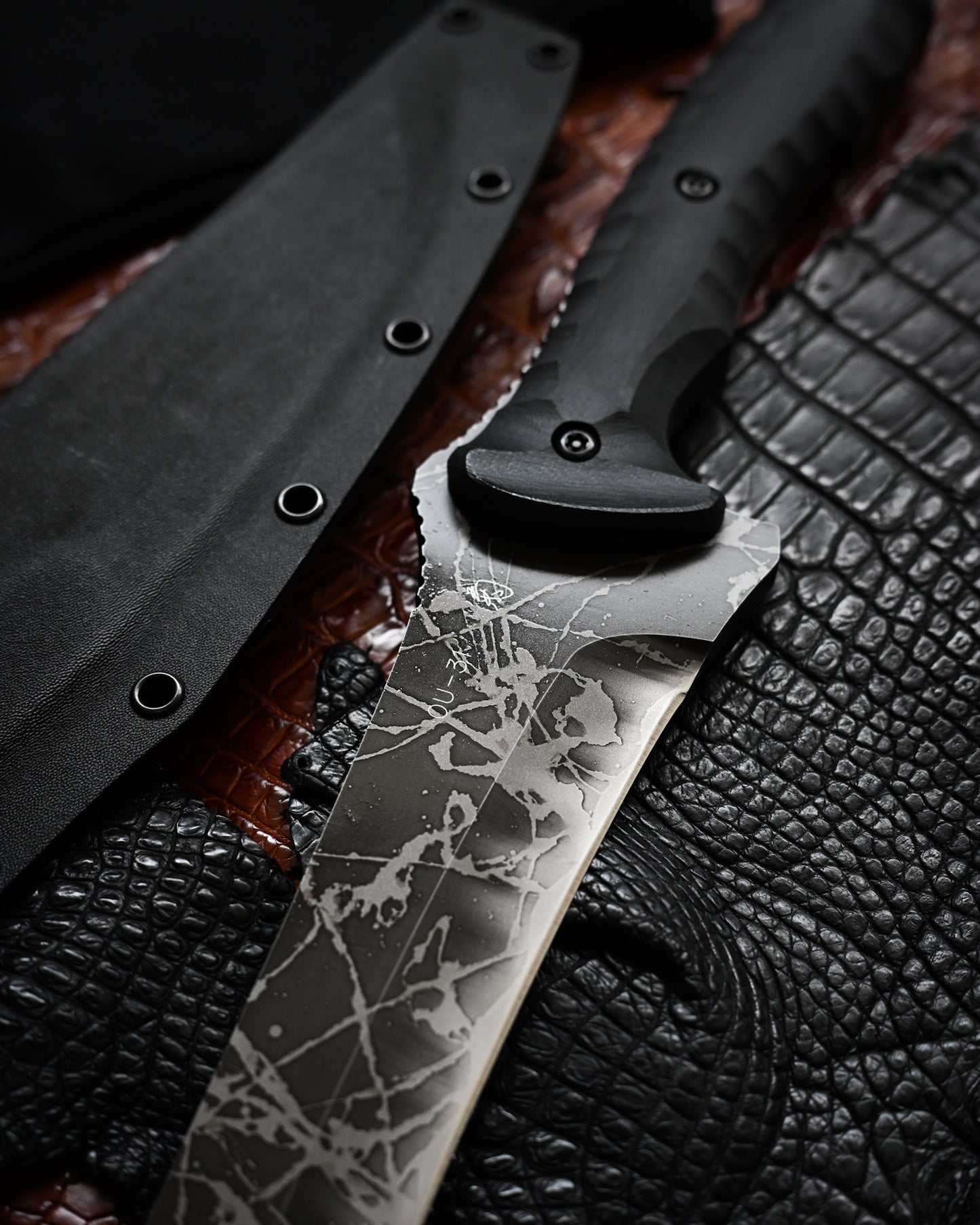 Kiku Matsuda Kikuknives Silver Dragon SP Ginza Exhibition Edition | Hand-Signed OU-31 Steel Custom Sheath Ultra-Rare Collector’s Knife