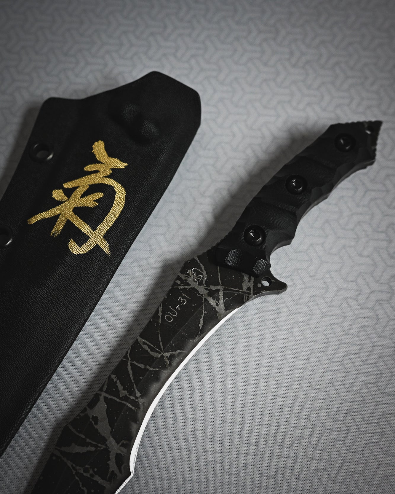Kikuknives Azure Dragon Mini | Kiku Matsuda Signature Tactical Fixed Blade - OU-31 Steel | 2025 Tokyo Ginza Knife Show Limited Edition