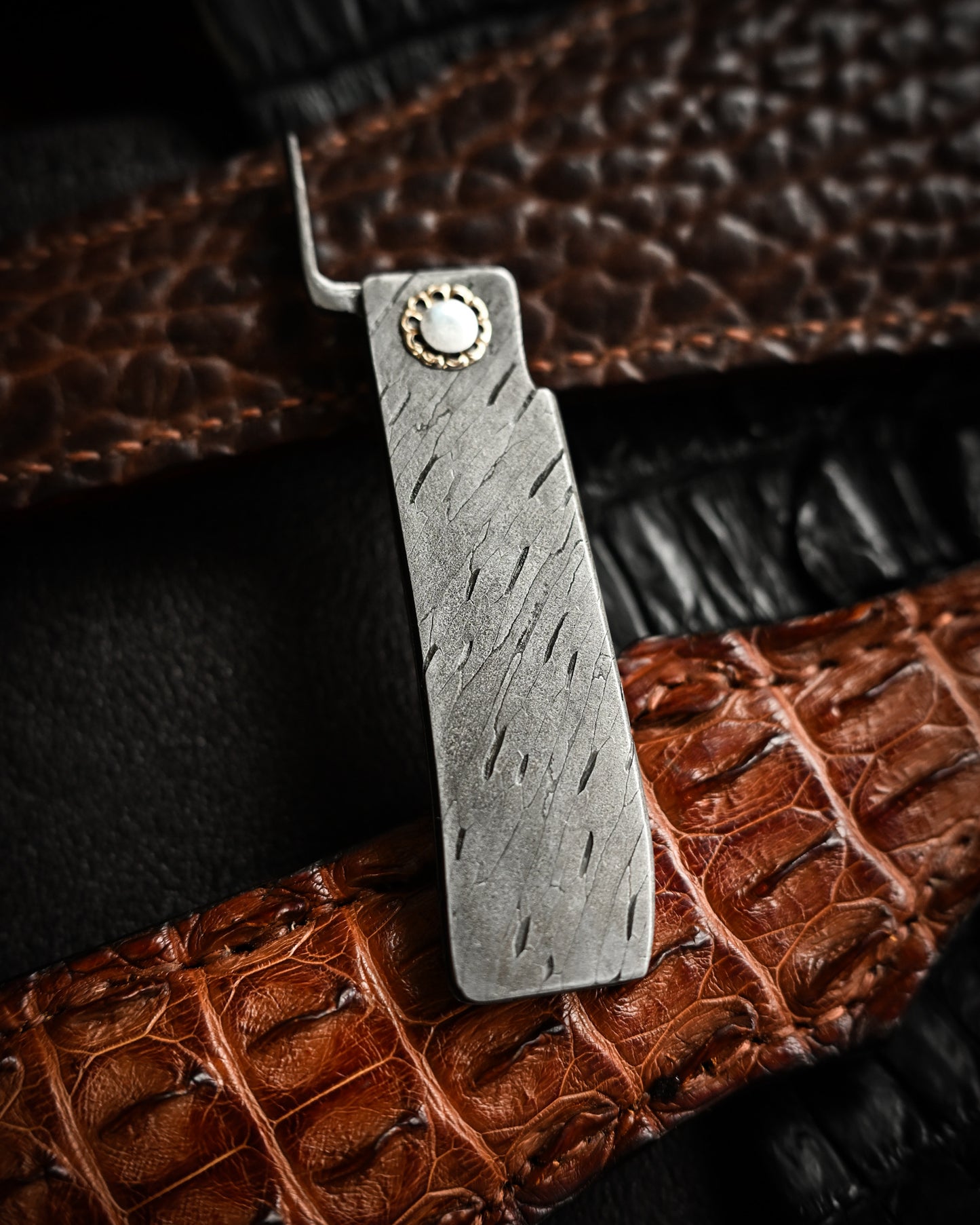 Masayuki Tashiro S712 Forged Dragon Scale Damascus Higonokami EDC Custom Folding Knife