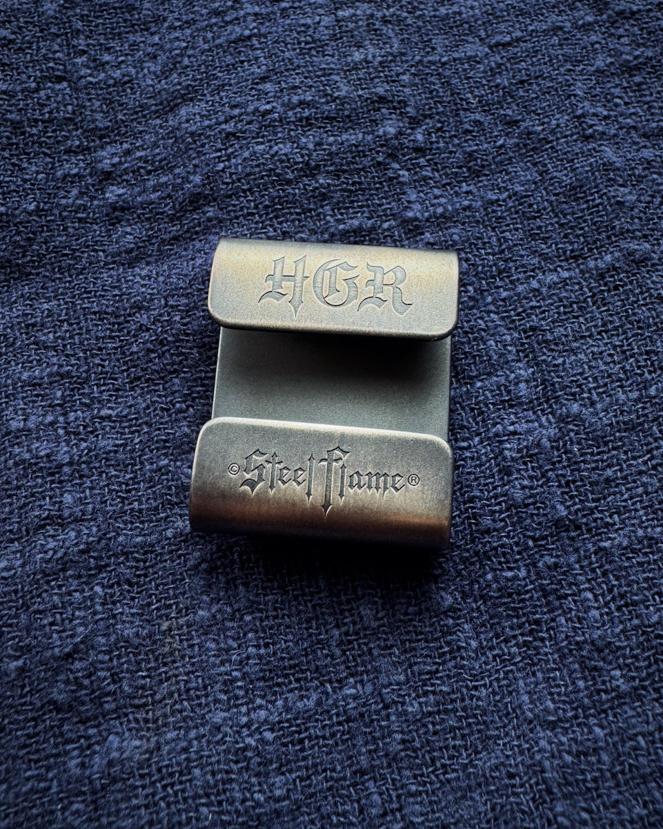 Steel Flame Bronze Warrior Skull MOLLE Clip