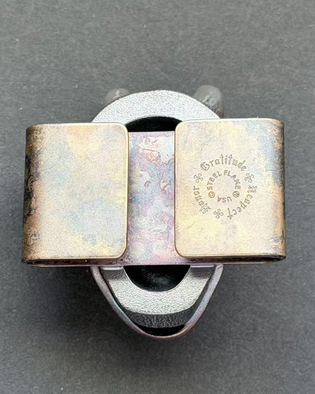 Steel Flame XXXL Hannya Skull MOLLE Clip – 925 Silver with Bronze Mask & 45A