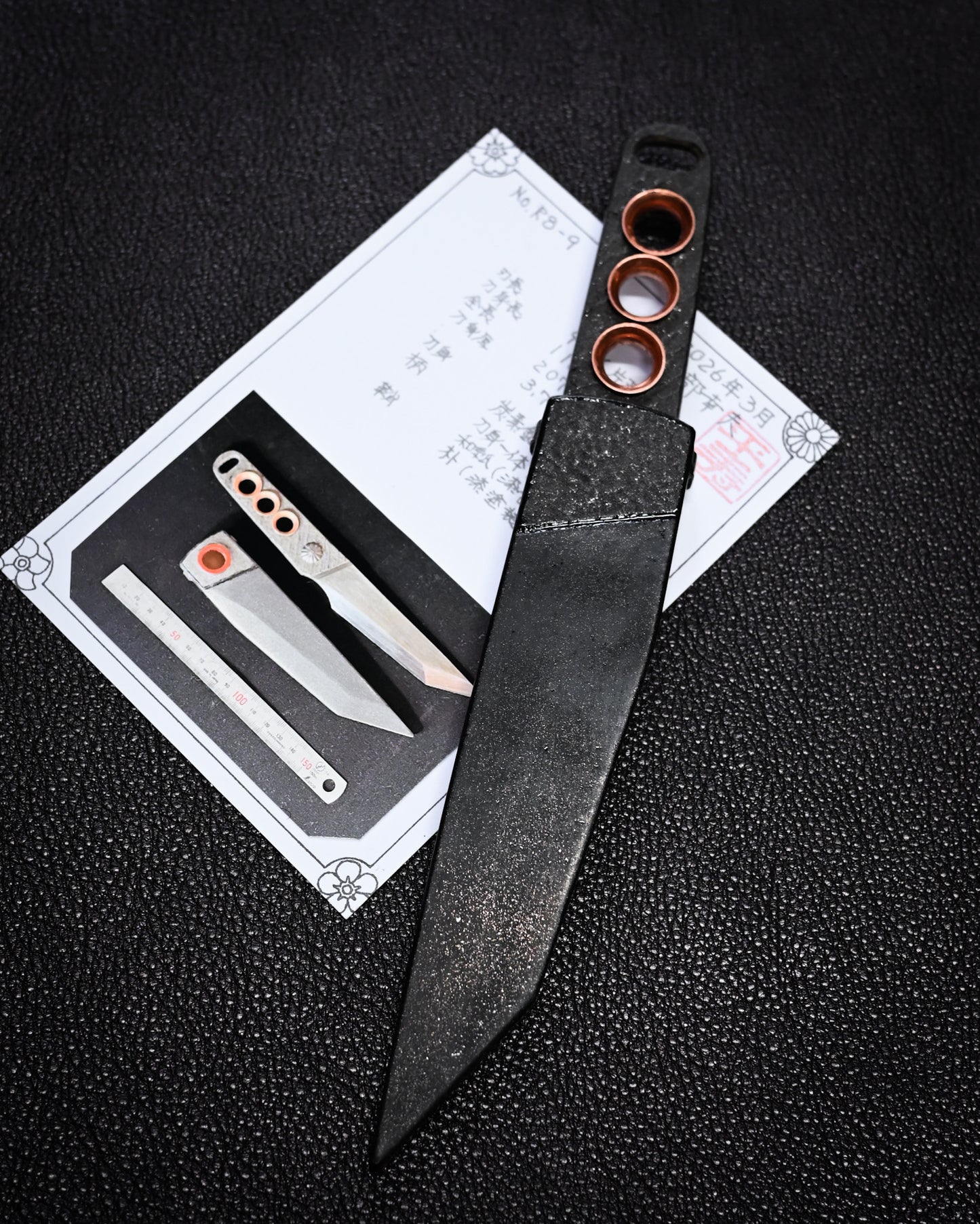 Recommended Artist Yukio Nibu One-Off Custom Knife No. R8-9 Forged from Vintage Hand-Forged Blade Steel