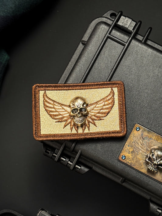 Steel Flame Dark Bronze XL Angel Embroidery Patch