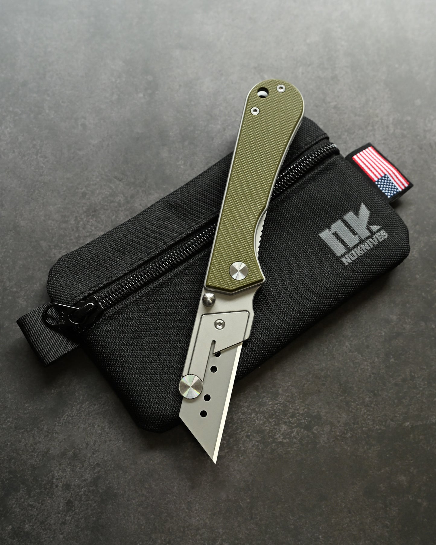 NUKNIVES OD Green G10 Handle Quick-Open Replaceable Blade Utility Knife | Kumpanter U23