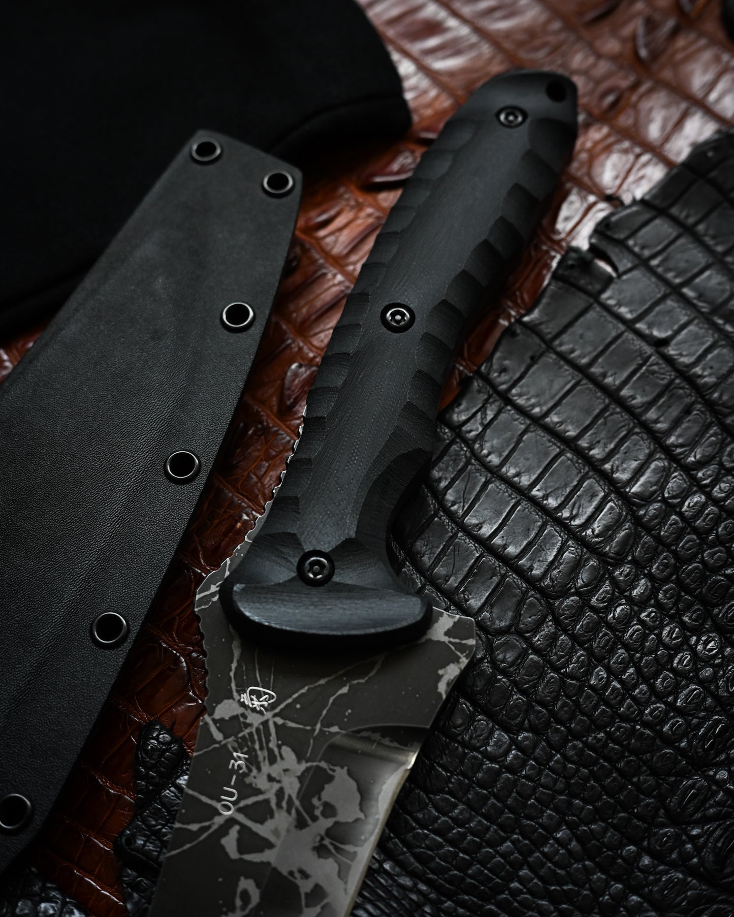 Kiku Matsuda Kikuknives Silver Dragon SP Ginza Exhibition Edition | Hand-Signed OU-31 Steel Custom Sheath Ultra-Rare Collector’s Knife
