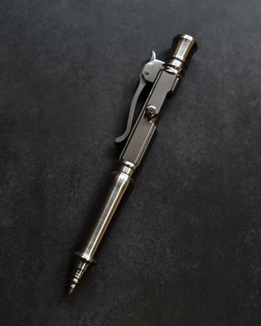 Hidetoshi Nakayama Kyoto Show Edition Stainless Steel Bolt-Action Tactical Pen Type B – Rounded Conical Tip