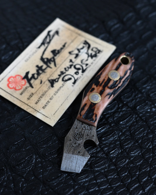 Wtopia Handcrafted EDC Pry Bar Desert Sky|One-Off|Damascus Steel × Hokkaido Antler|Made in Japan