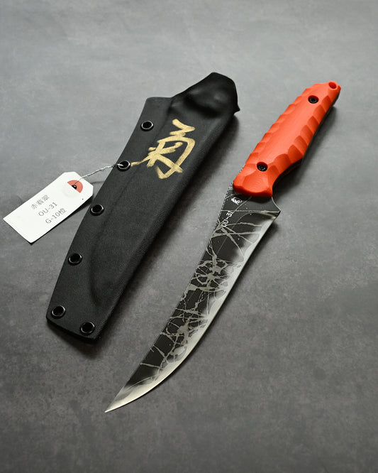 Kikuknives Akashoubin  | OU-31 × Orange G10 | Kiku Matsuda Custom Knife