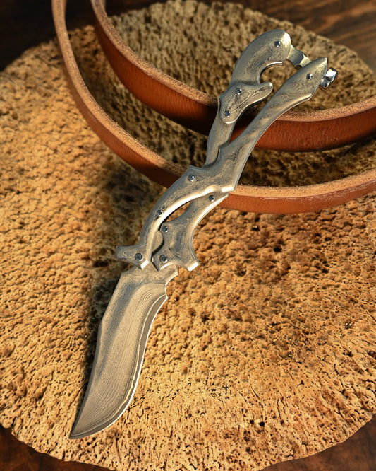 Nakayama Hidetoshi Exhibition Folding Knife – Premium Handcrafted Damascus Steel, Compact and Portable, Perfect Craftsmanship