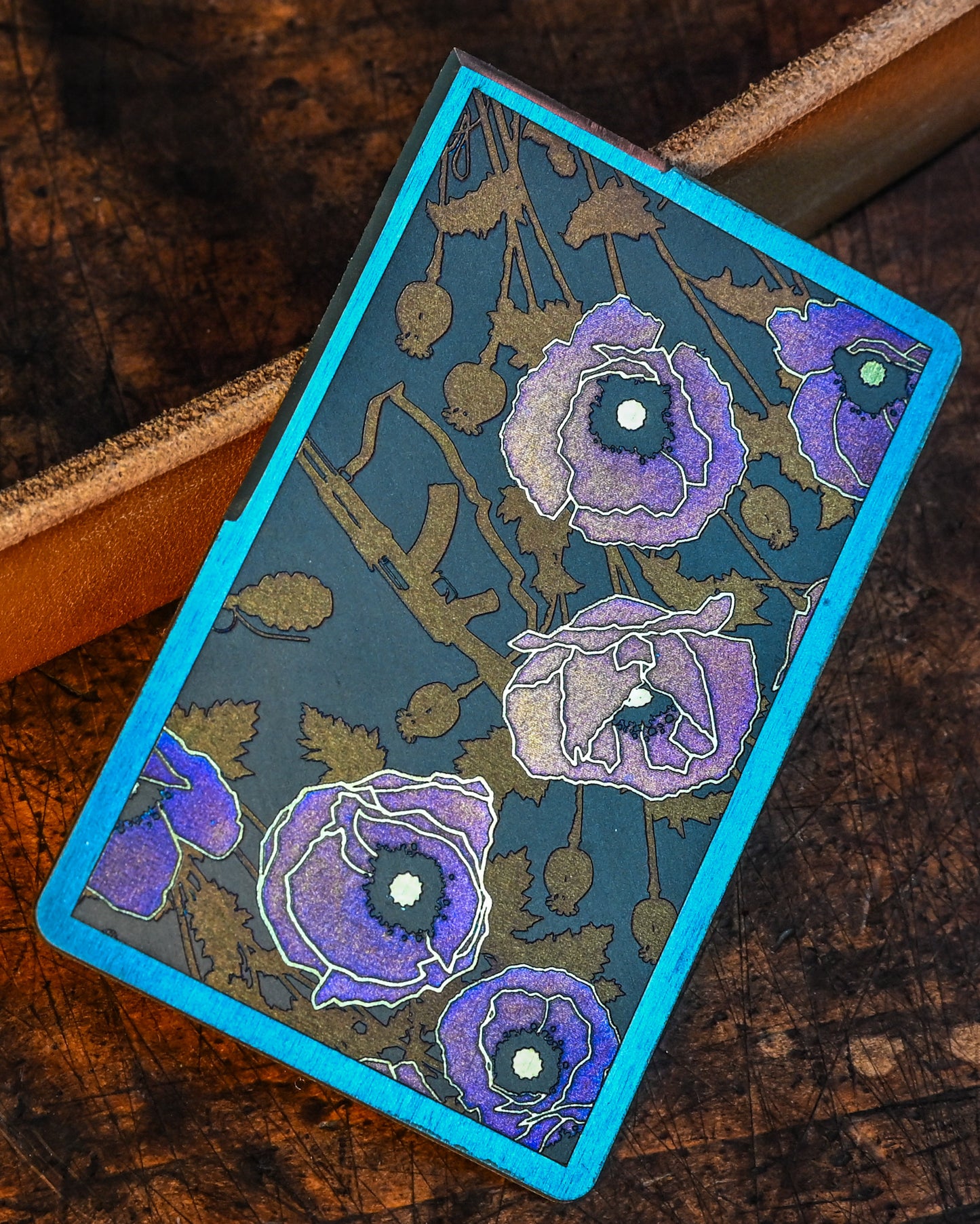 Mummert Knives "Gun & Rose" Titanium Card Knife – An Artistic Fusion of Strength and Elegance, Made in the USA