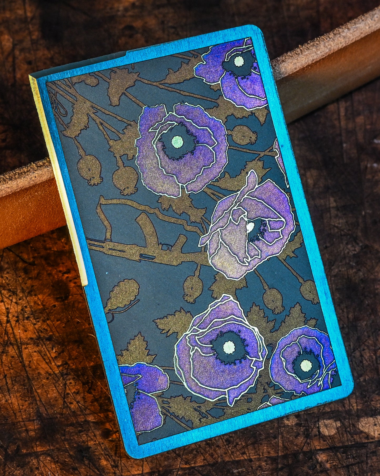 Mummert Knives "Gun & Rose" Titanium Card Knife – An Artistic Fusion of Strength and Elegance, Made in the USA