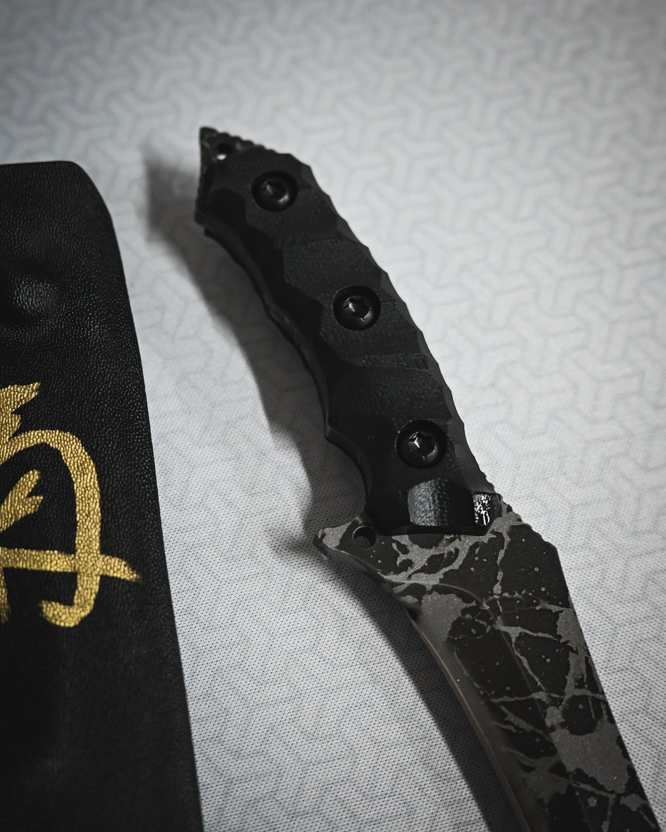 Kikuknives Azure Dragon Mini | Kiku Matsuda Signature Tactical Fixed Blade - OU-31 Steel | 2025 Tokyo Ginza Knife Show Limited Edition