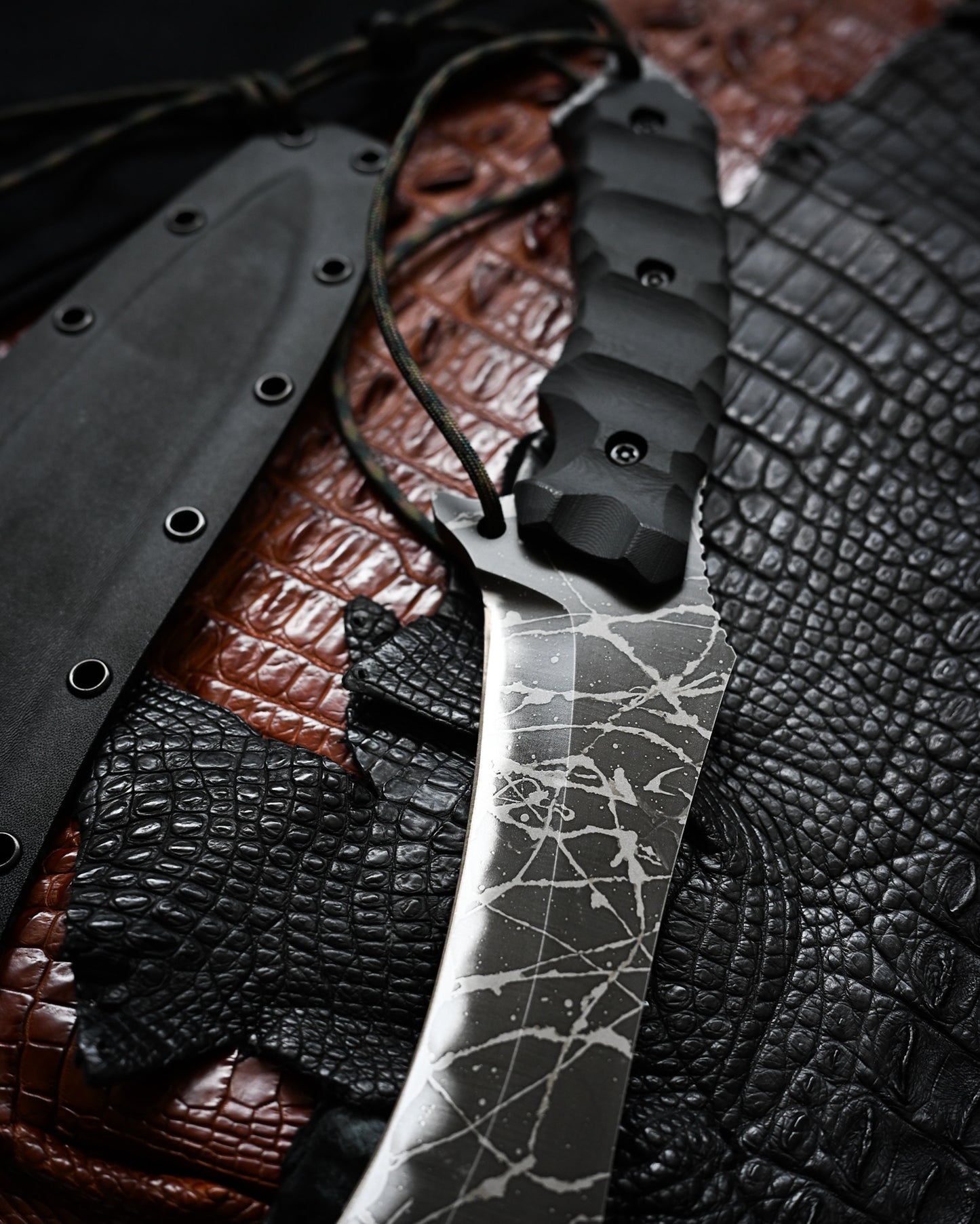 Kiku Matsuda Kikuknives Soryu (Blue Dragon) Ginza Exhibition Edition | Popular Masterpiece Hand-Signed OU-31 Steel Custom Sheath Ultra-Rare Collectible