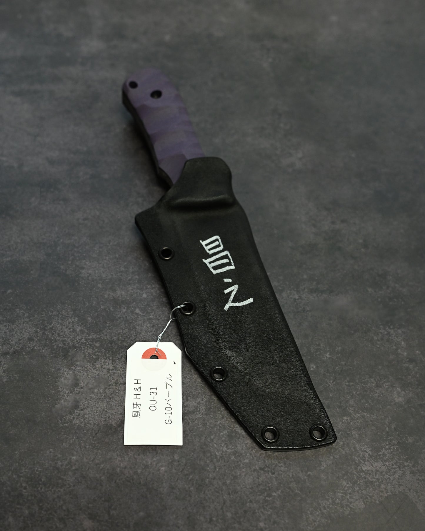 Limited Edition|Kiku Matsuda — Masayuki Matsuda “Fuuga H&H”|OU-31 Outdoor Fixed Blade|Purple G10 Handle|Handmade in Japan