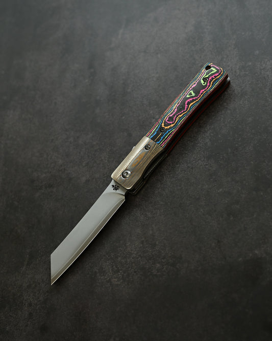 Haoworks Design Eirou  Japan ZDP189 Folding Knife Neon Lava Handle