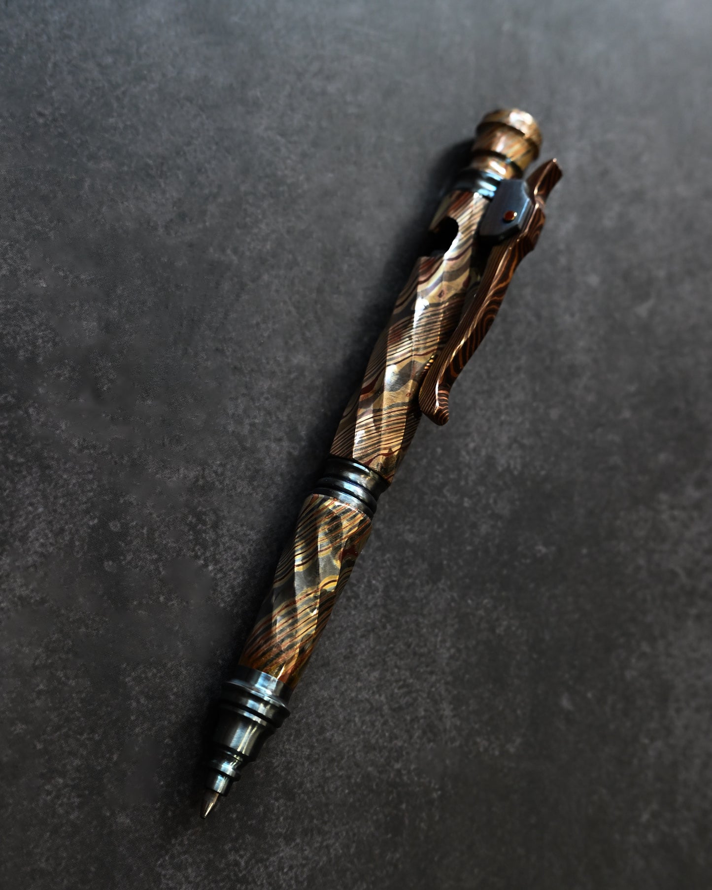 Rare Hidetoshi Nakayama Kyoto Show Edition Spiral-Pattern Mokume-gane EDC Pen