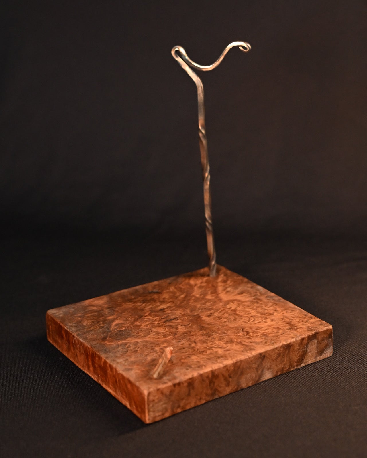 Nakayama Hideotoshi Handmade Art Knife – Damascus Steel x Boxwood Carved Withered Lotus Handle