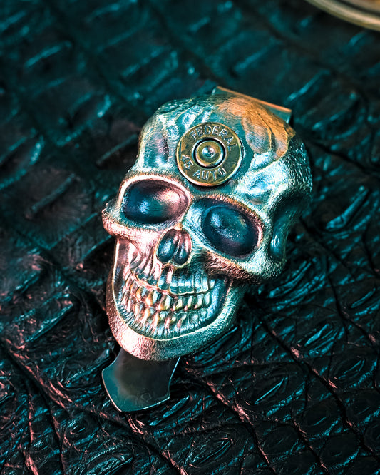 Steel Flame Goliath Gun Slinger XXXXXL Skull Pocket Clip – Fits MICROTECH Dragon