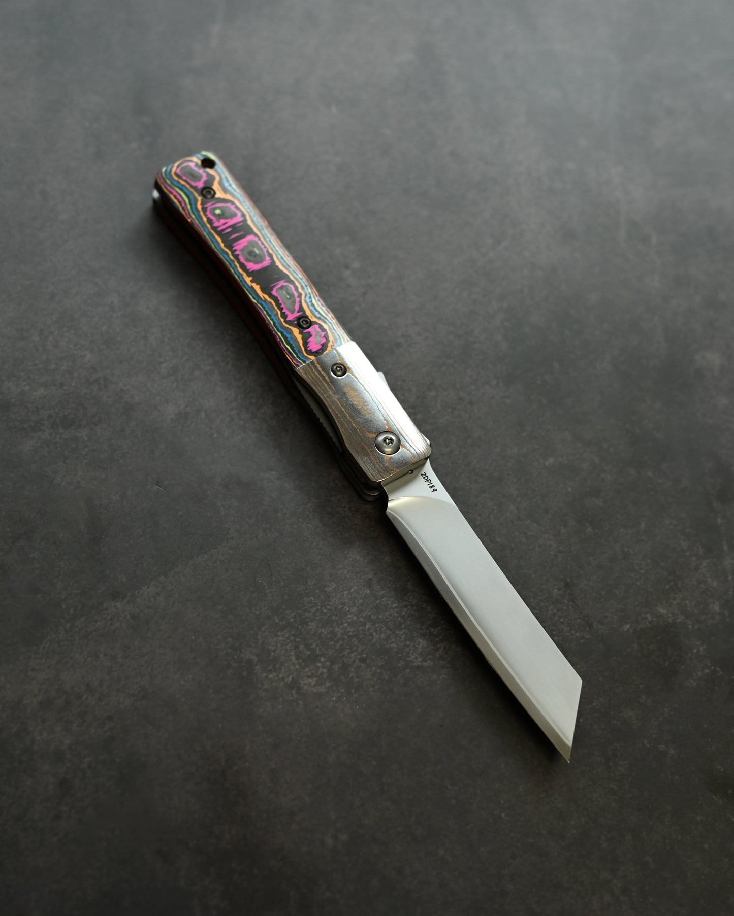 Haoworks Design Eirou Japan ZDP189 Folding Knife Neon Lava Handle
