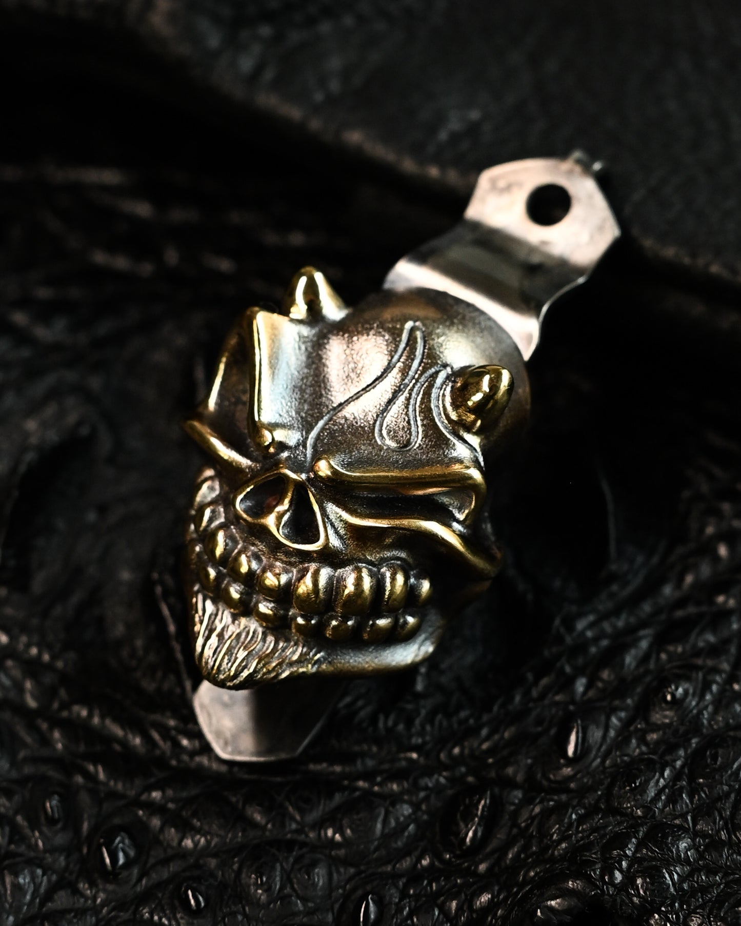 Rare Steel Flame × Starlingear × Strider Knives XXXL Bronze Devil Slickster Pocket Clip – Signed Edition