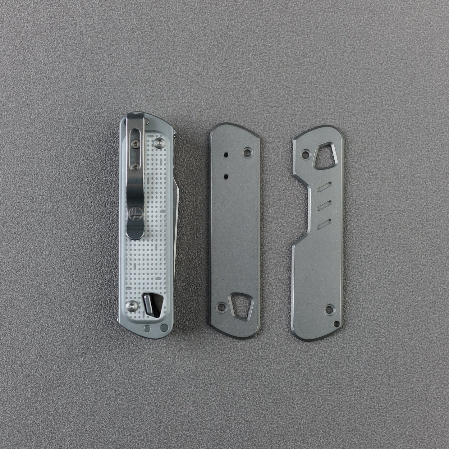 TC4 Titanium Handle Scale Set Compatible with T4 for DIY Replacement Stonewashed finish