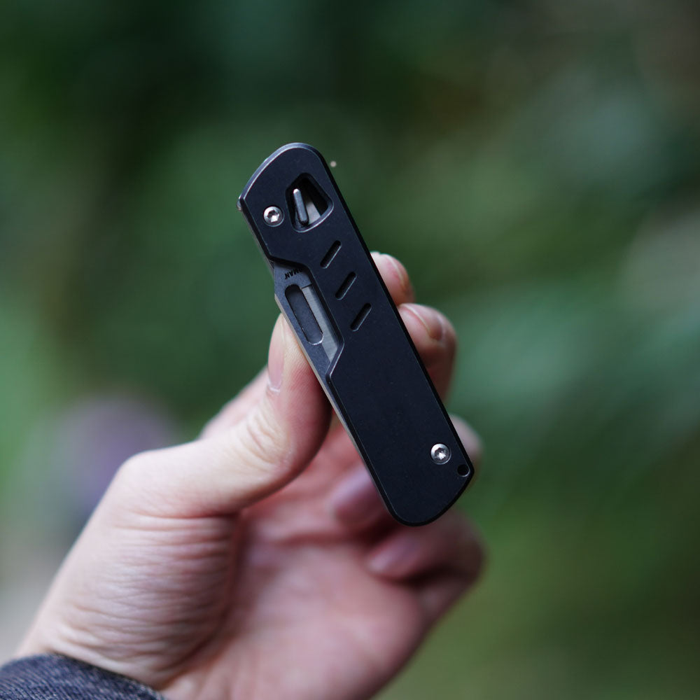 TC4 Titanium Handle Scale Set for T4, PVD Black Stonewashed, DIY Replacement