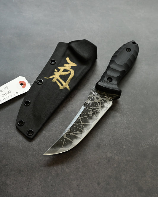 Kikuknives Shizugatake | OU-31 Steel × G-10 Black Handle | Kiku Matsuda Custom Knife