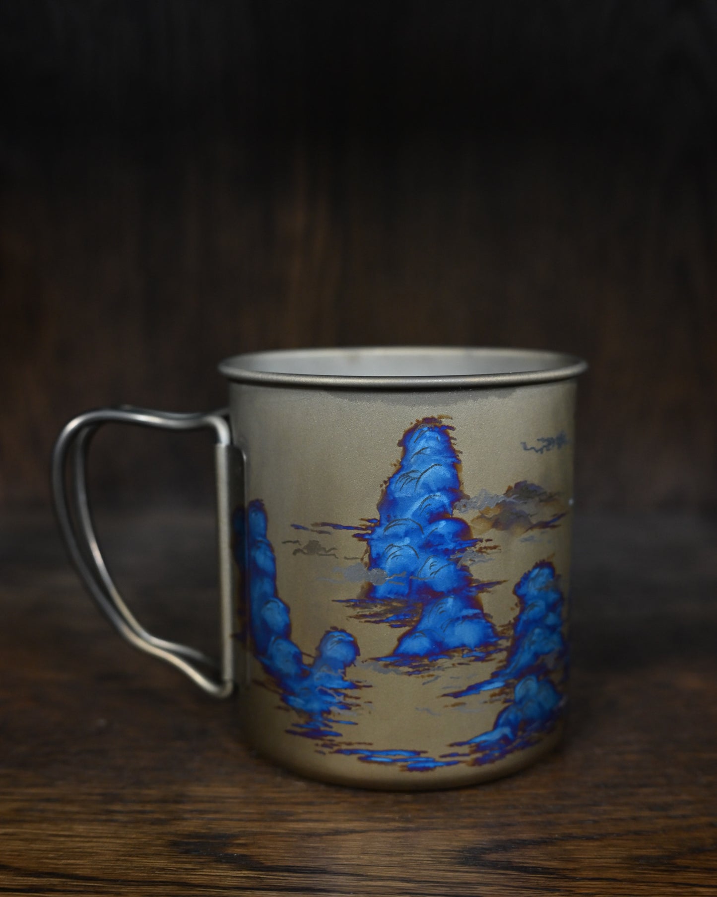 手彫りカスタム限定版 孤峰志 Snow Peak チタンカップ