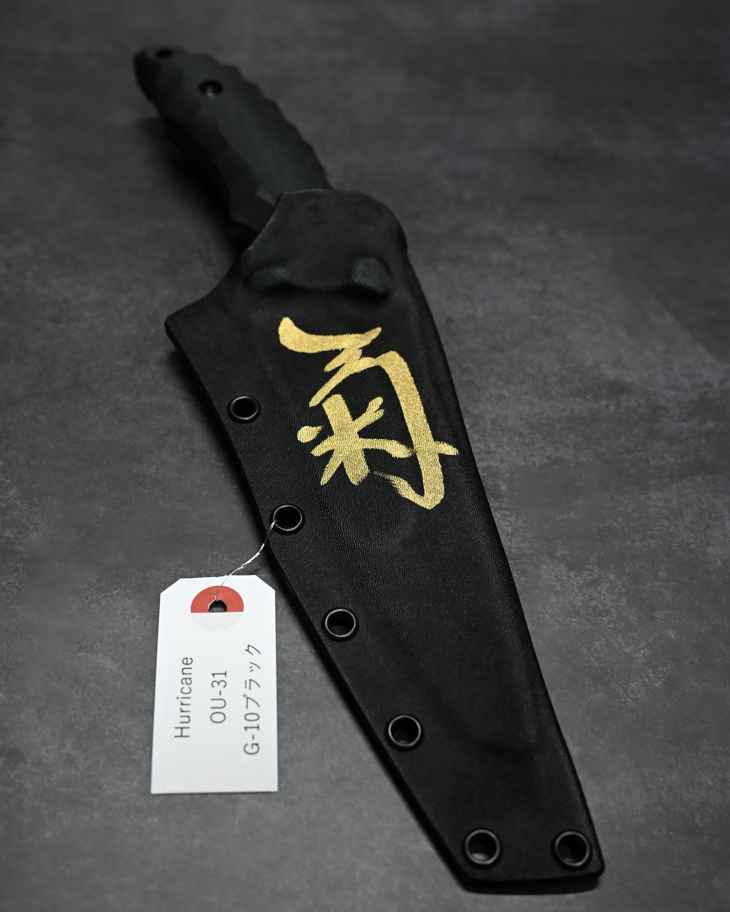 Hurricane By Kikuknives Japanese Fixed Blade Knife OU-31 Steel with Black G-10 Handle