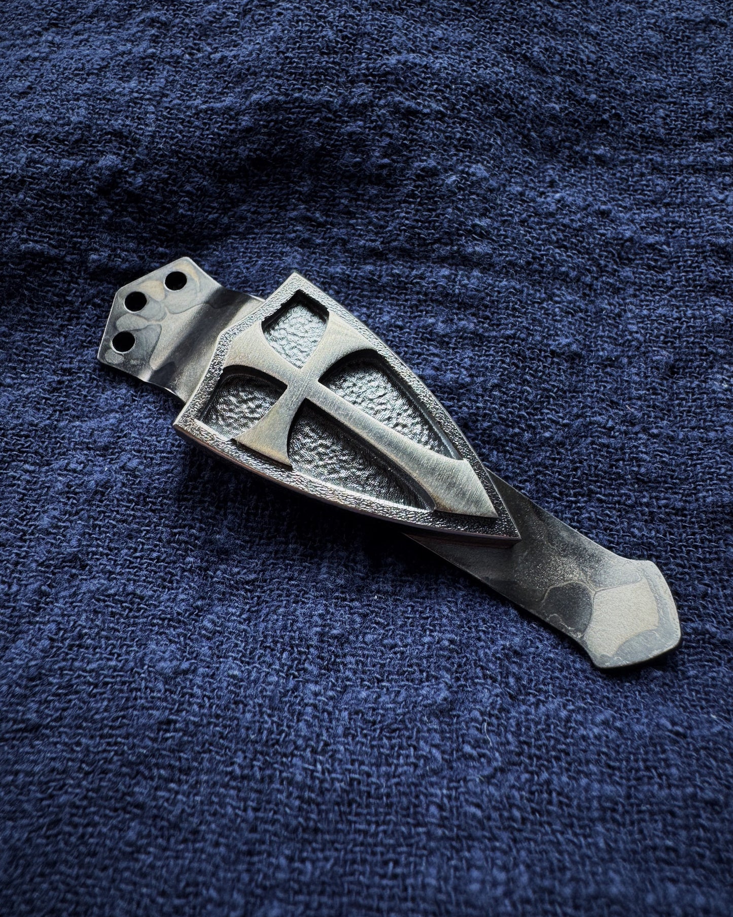 Steel Flame XL 3-Hole 3D 925 Silver Shield Clip