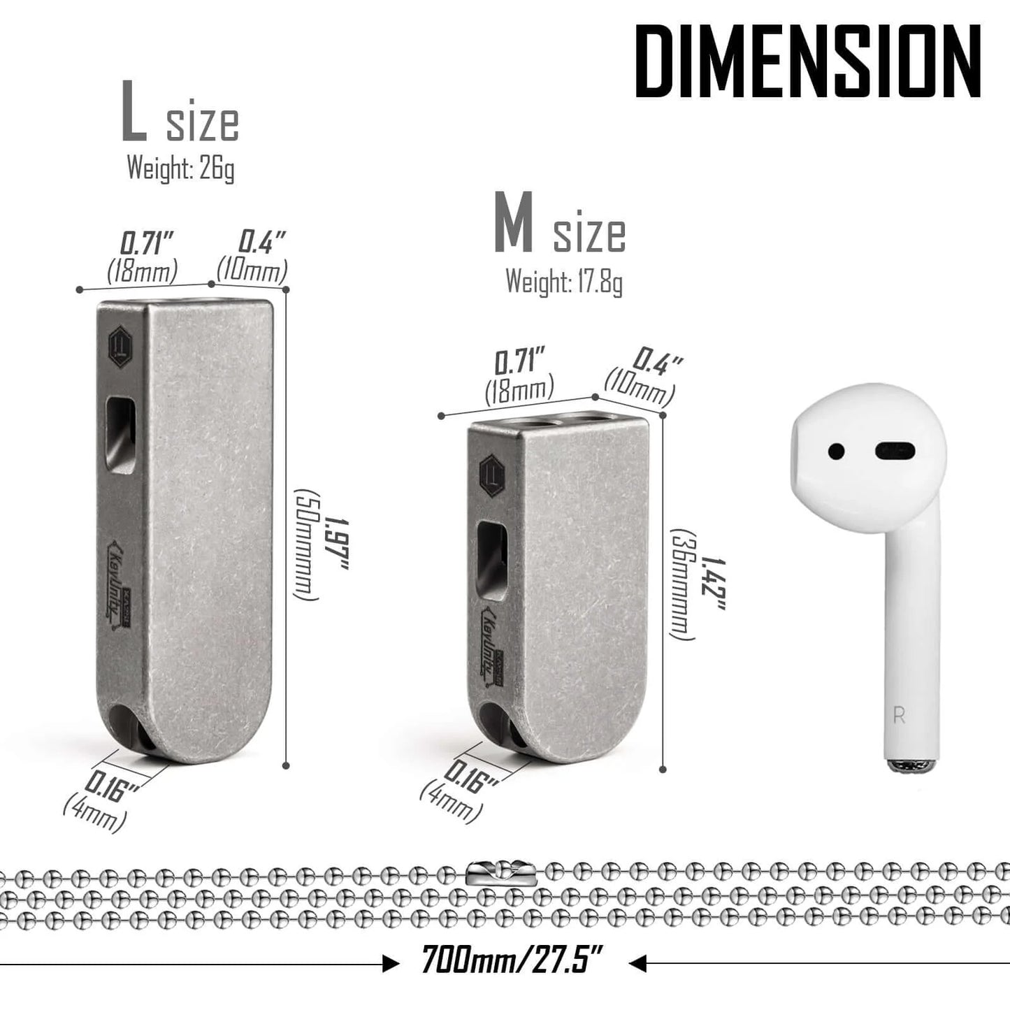 KeyUnity Titanium Survival Whistle – Lightweight Dual-Tube Ti-6Al-4V Emergency Whistle with Necklace