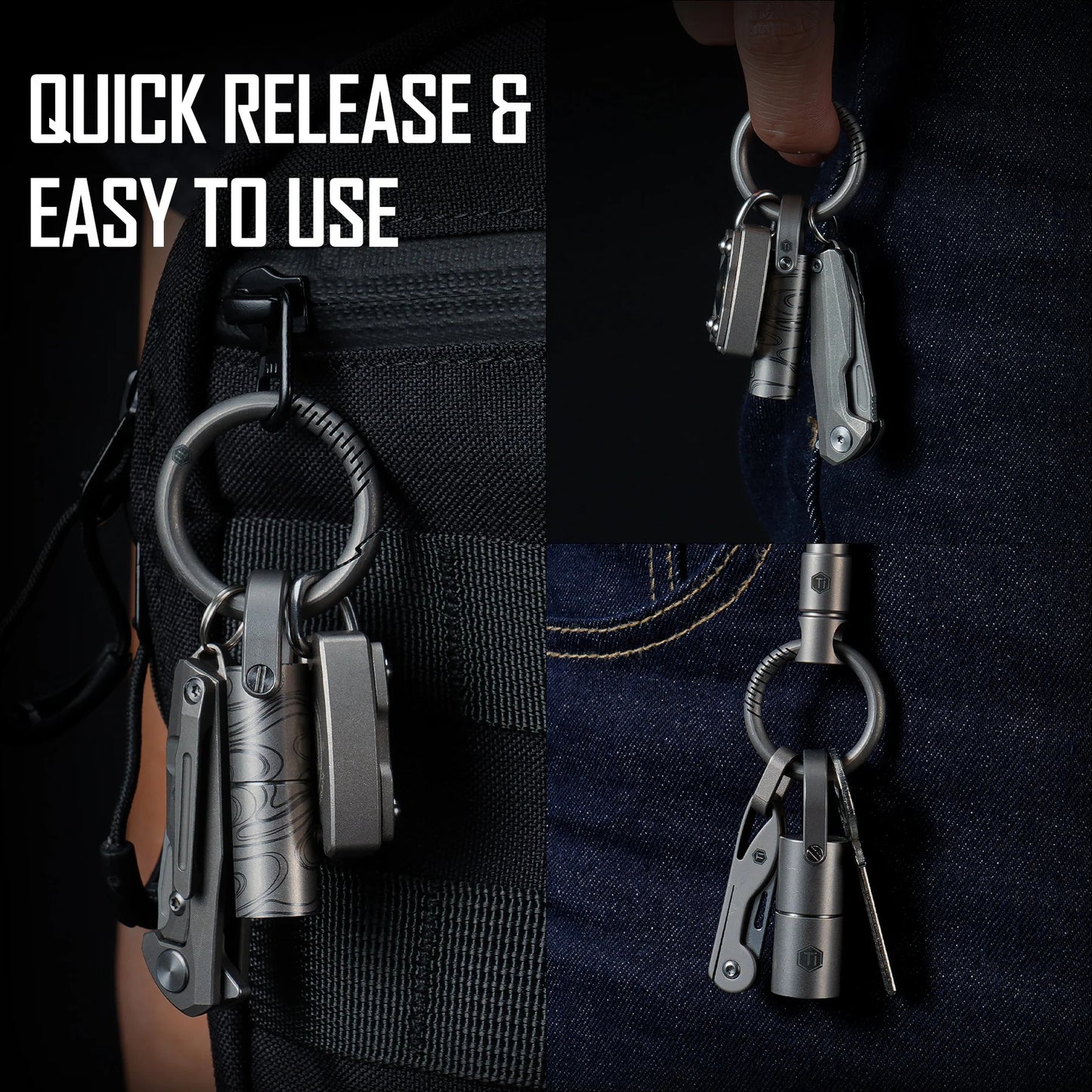 KeyUnity KA34 TITANIUM SIDE PUSHING KEY RING