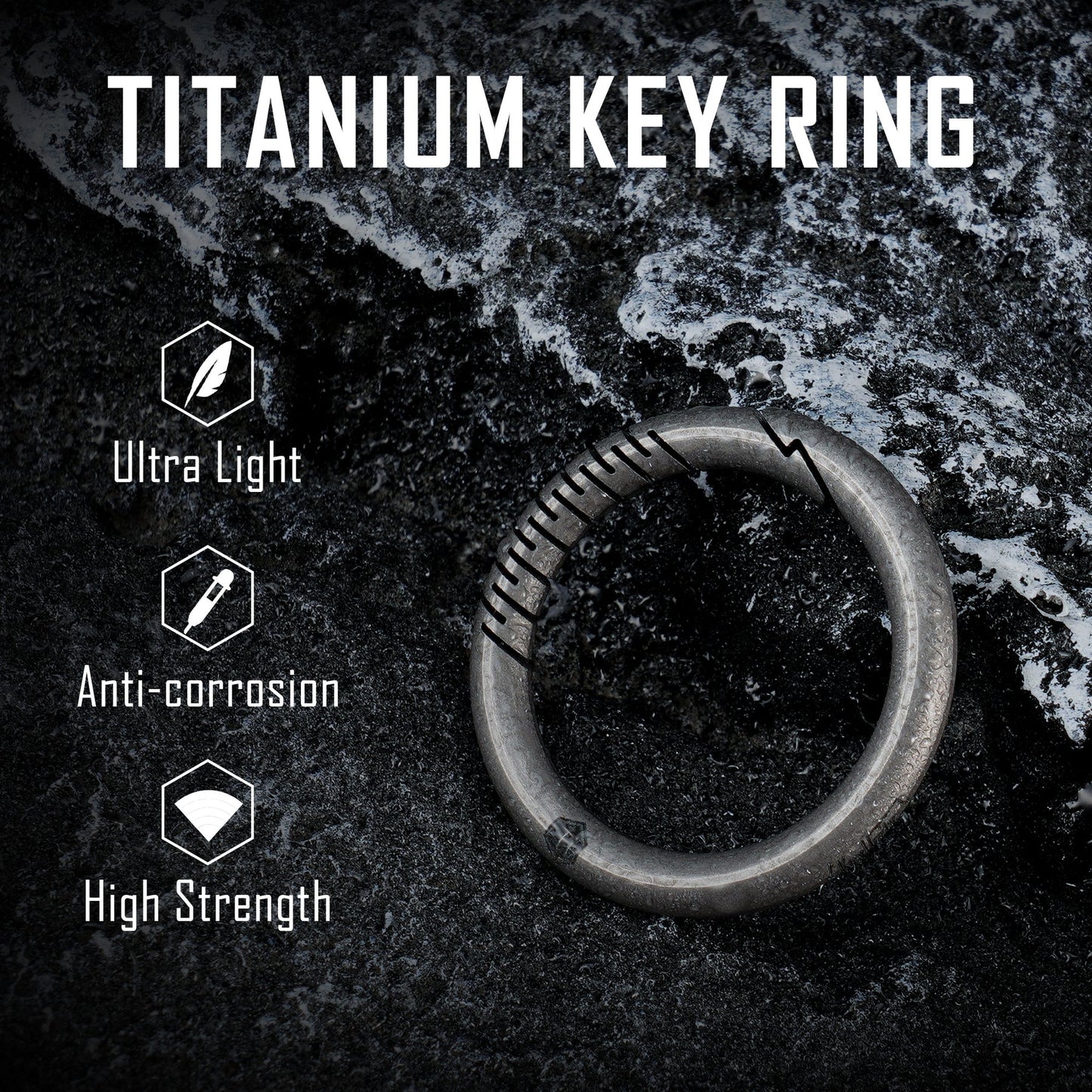 KeyUnity KA34 TITANIUM SIDE PUSHING KEY RING