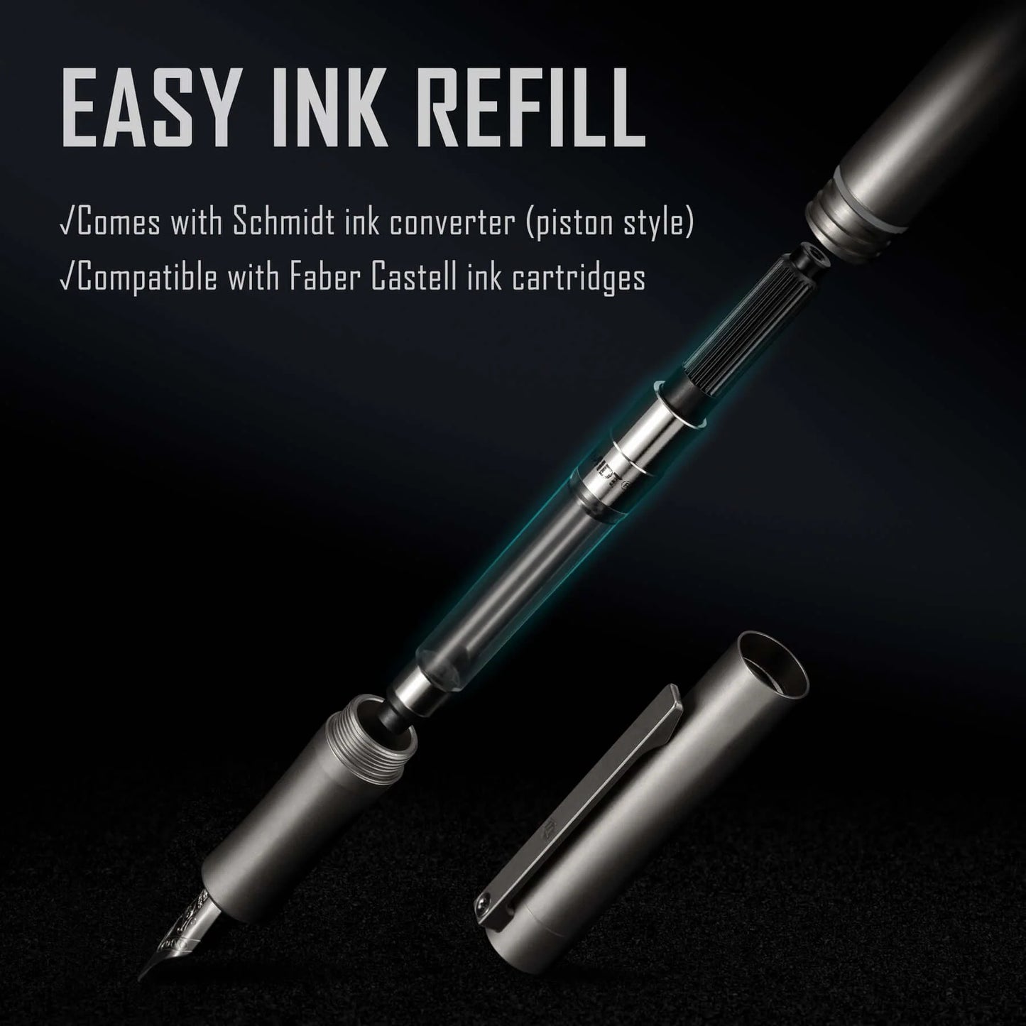 KeyUnity KP02 TITANIUM ALLOY TACTICAL FOUNTAIN PEN