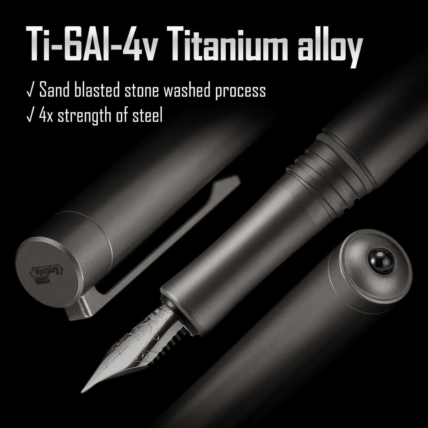 KeyUnity KP02 TITANIUM ALLOY TACTICAL FOUNTAIN PEN
