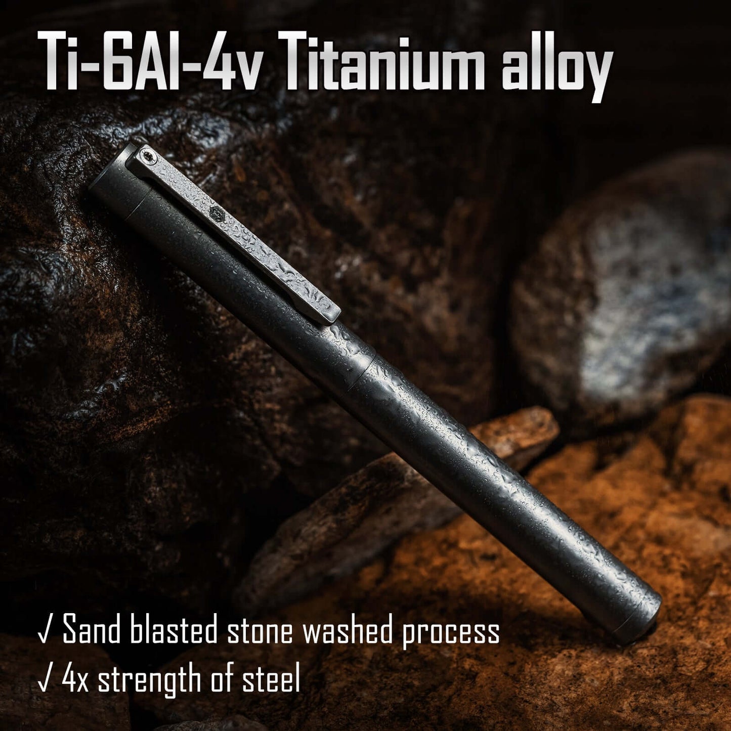 KeyUnity KP02 TITANIUM ALLOY TACTICAL FOUNTAIN PEN