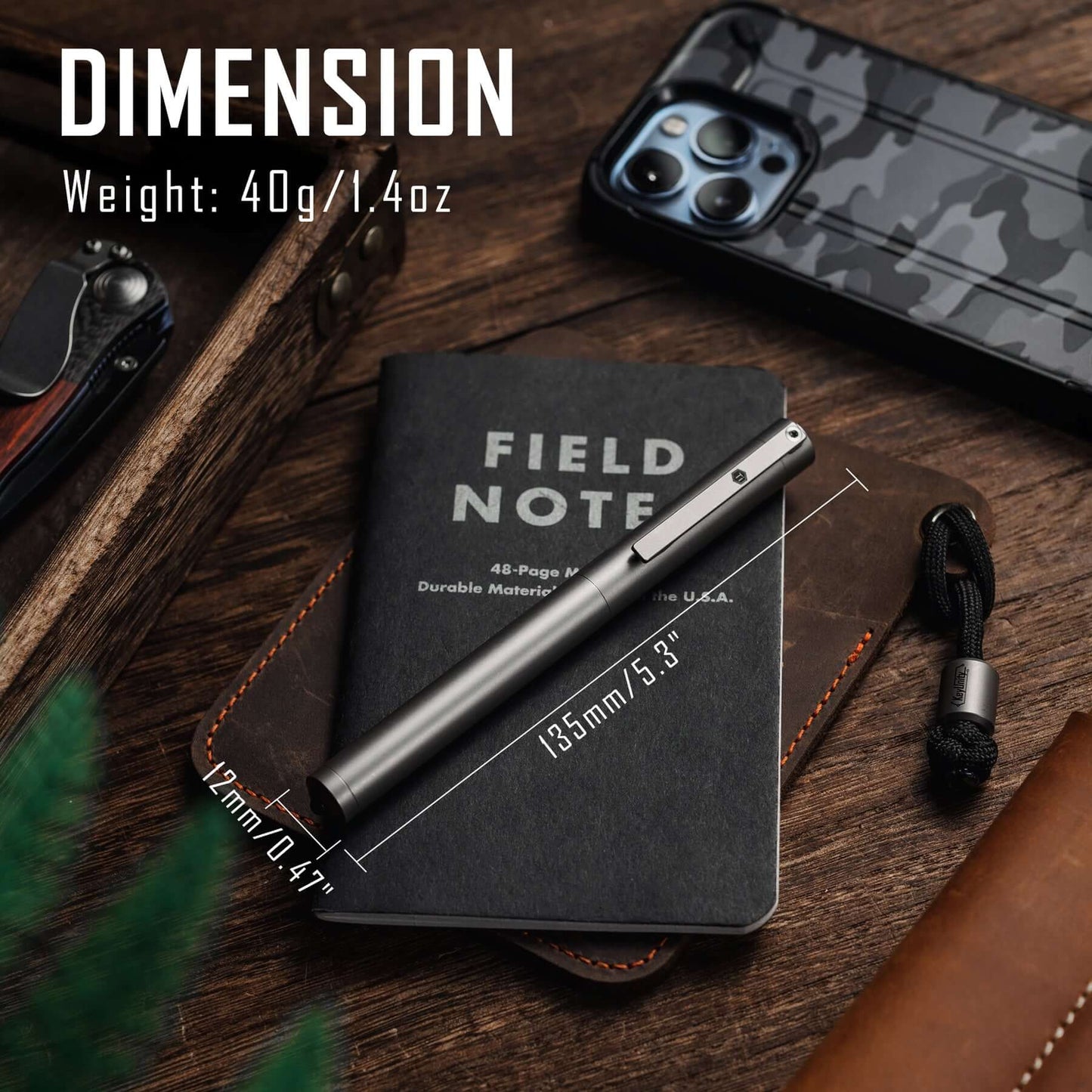 KeyUnity KP02 TITANIUM ALLOY TACTICAL FOUNTAIN PEN