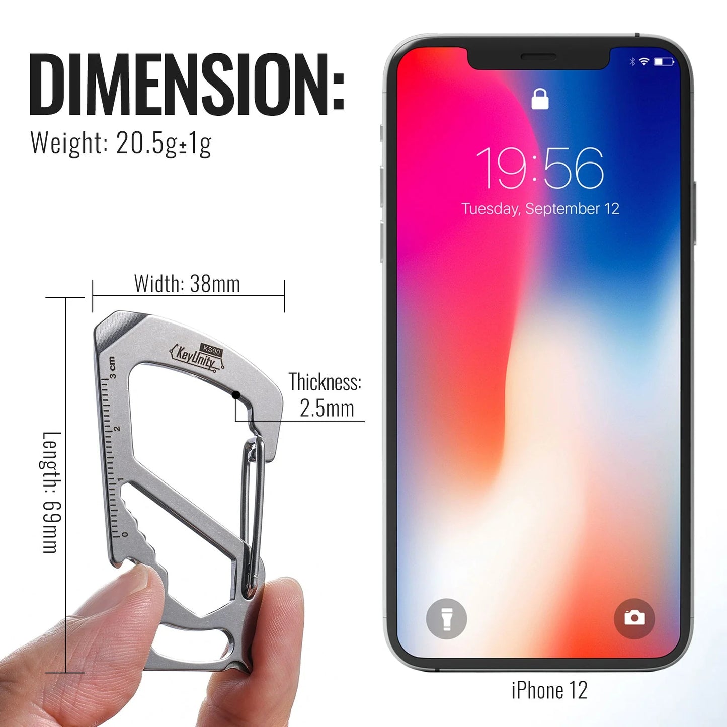 KeyUnity KS00 STAINLESS STEEL CARABINER CLIP WITH BOTTLE OPENER